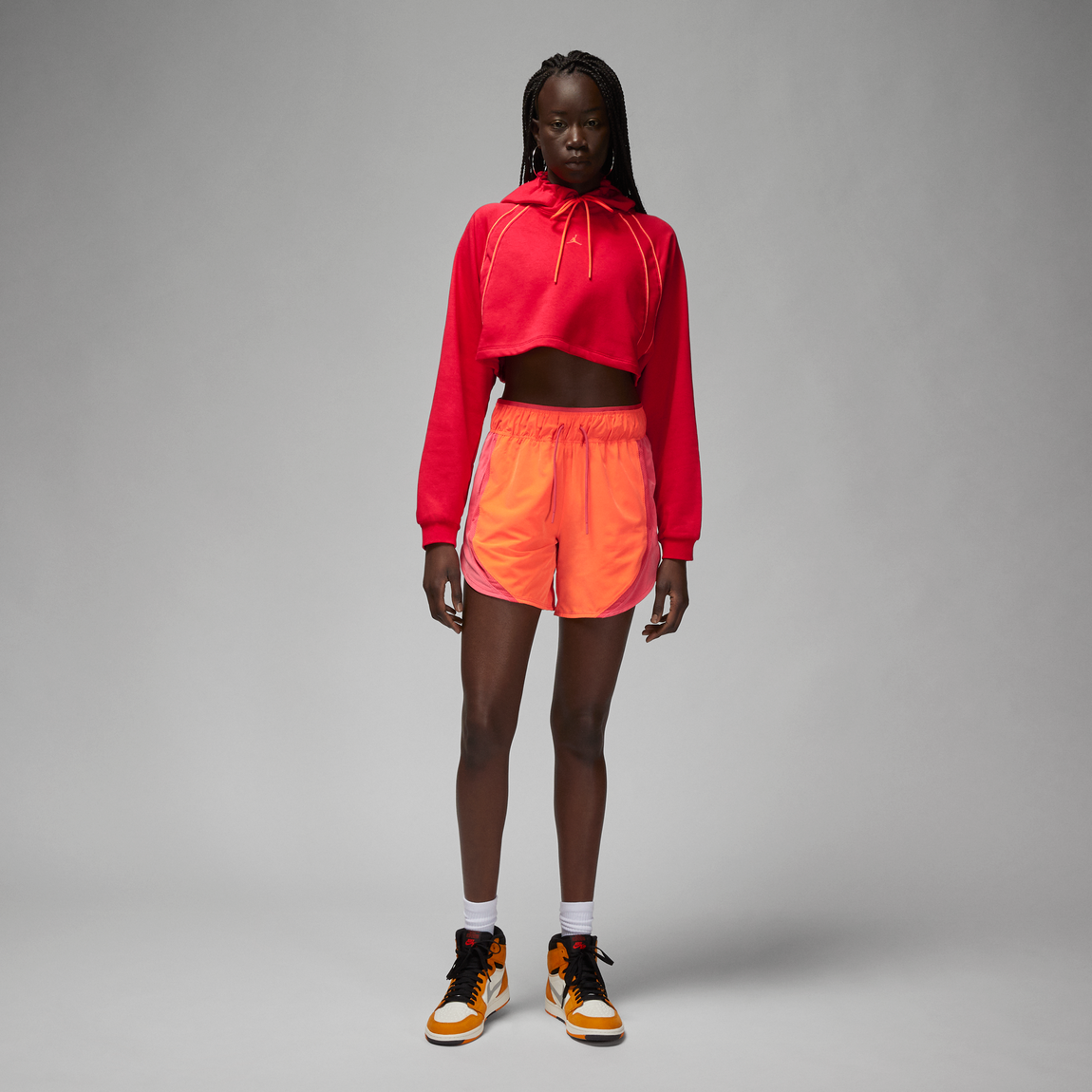 Women's Jordan Sport Shorts (Safety Orange/Fire Red/Lobster) - Women's Jordan Sport Shorts (Safety Orange/Fire Red/Lobster) - 
