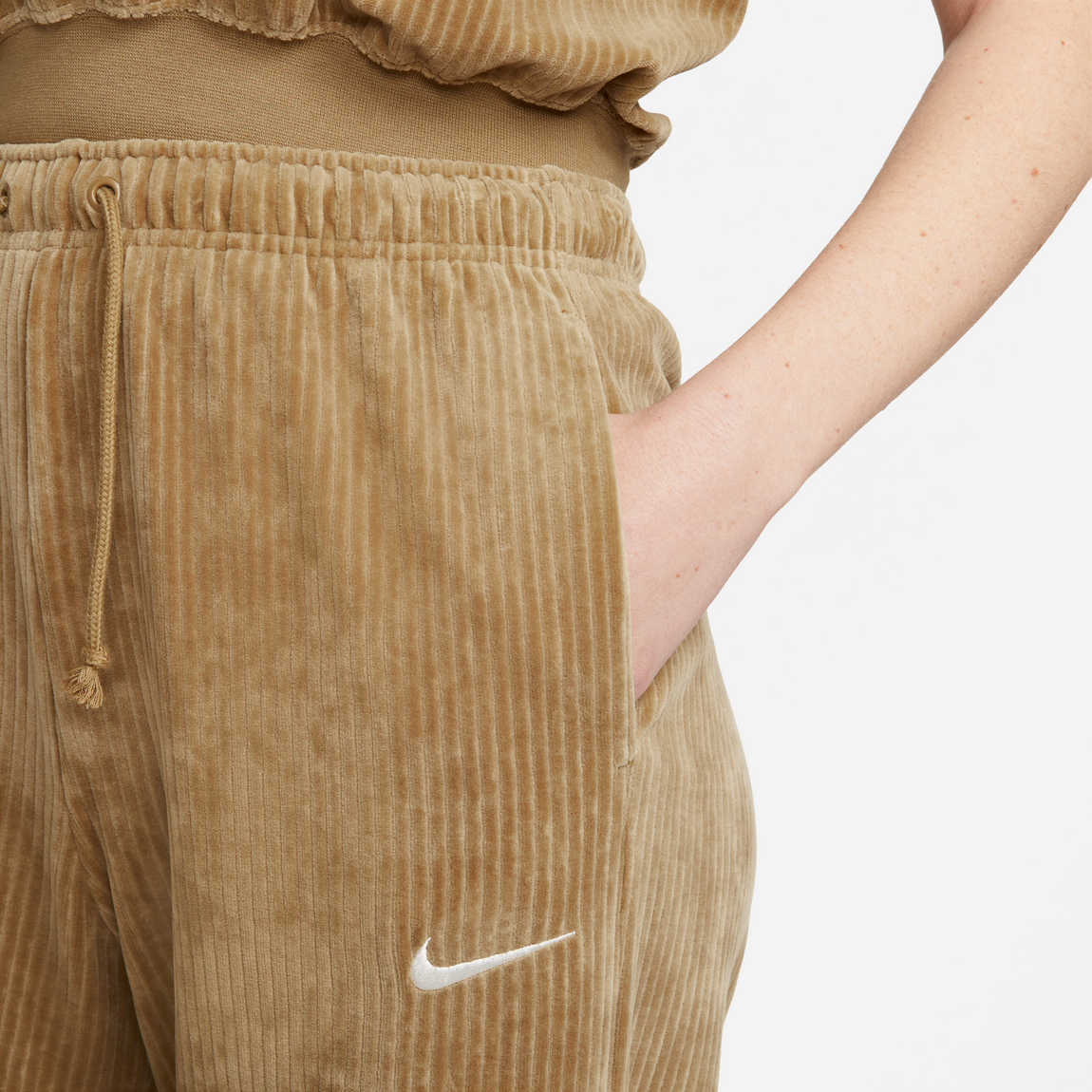 Nike Women's Corduroy Lounge Pants (Dark Driftwood/Sail) - Nike Women's Corduroy Lounge Pants (Dark Driftwood/Sail) - 