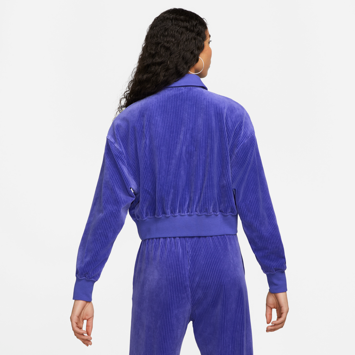 Nike Women's NSW Velour Cropped Quarter Zip Top (Lapis/Sail) - Nike Women's NSW Velour Cropped Quarter Zip Top (Lapis/Sail) - 