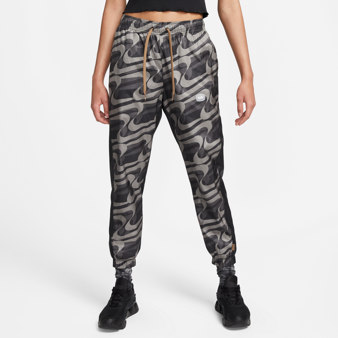 Nike Sportswear Icon Clash Women's Allover Print Pants (Black/Driftwood-White) - Nike Sportswear Icon Clash Women's Allover Print Pants (Black/Driftwood-White) - 