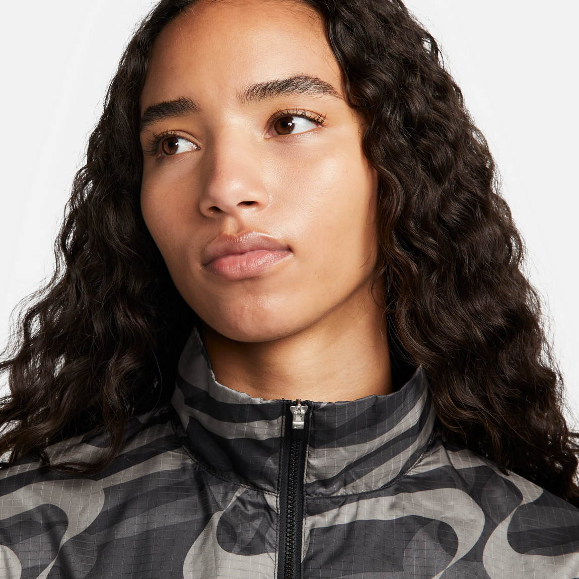 Nike Sportswear Icon Clash Women's Allover Print Jacket (Black/Driftwood-White) - Nike Sportswear Icon Clash Women's Allover Print Jacket (Black/Driftwood-White) - 