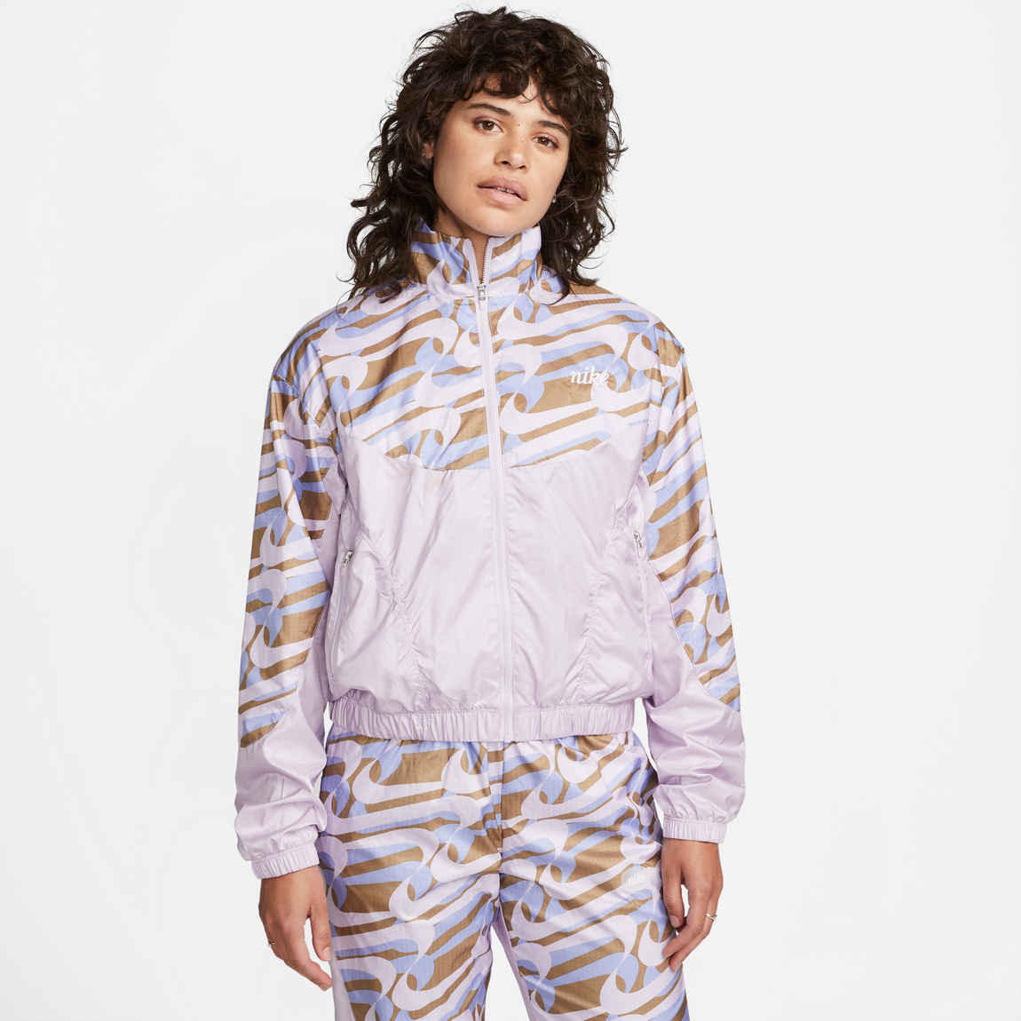 Nike Sportswear Icon Clash Women's Allover Print Jacket (Doll/Sesame-White) - Nike Sportswear Icon Clash Women's Allover Print Jacket (Doll/Sesame-White) - 