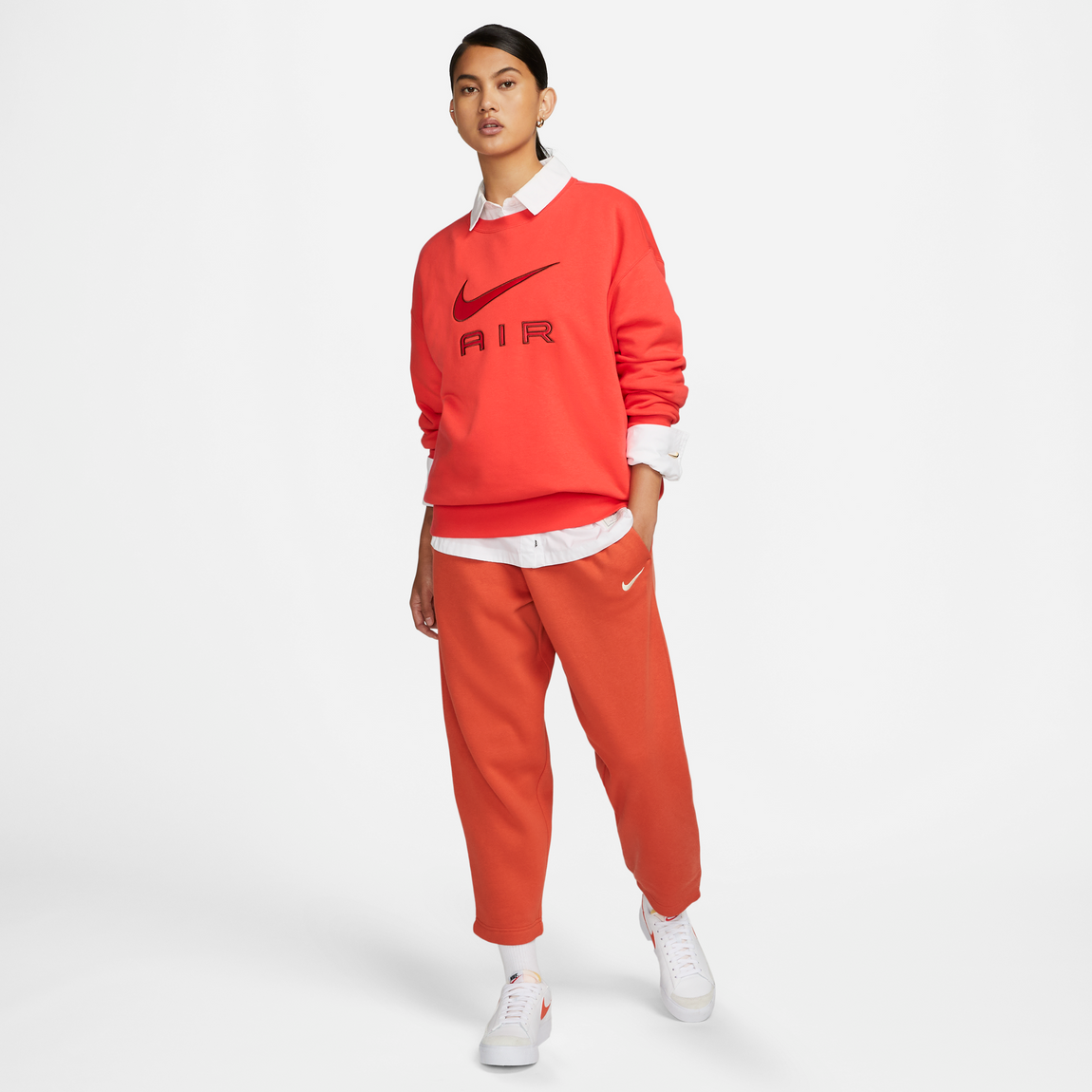 Nike Air Women's Sweatshirt (Light Crimson/Oxen Brown) - Nike Air Women's Sweatshirt (Light Crimson/Oxen Brown) - 