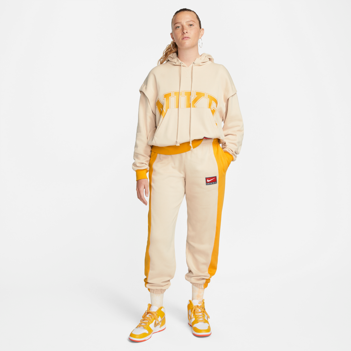 Nike Sportswear Women's Team Nike Fleece Joggers (Sanddrift/Yellow Ochre) - Nike Sportswear Women's Team Nike Fleece Joggers (Sanddrift/Yellow Ochre) - 