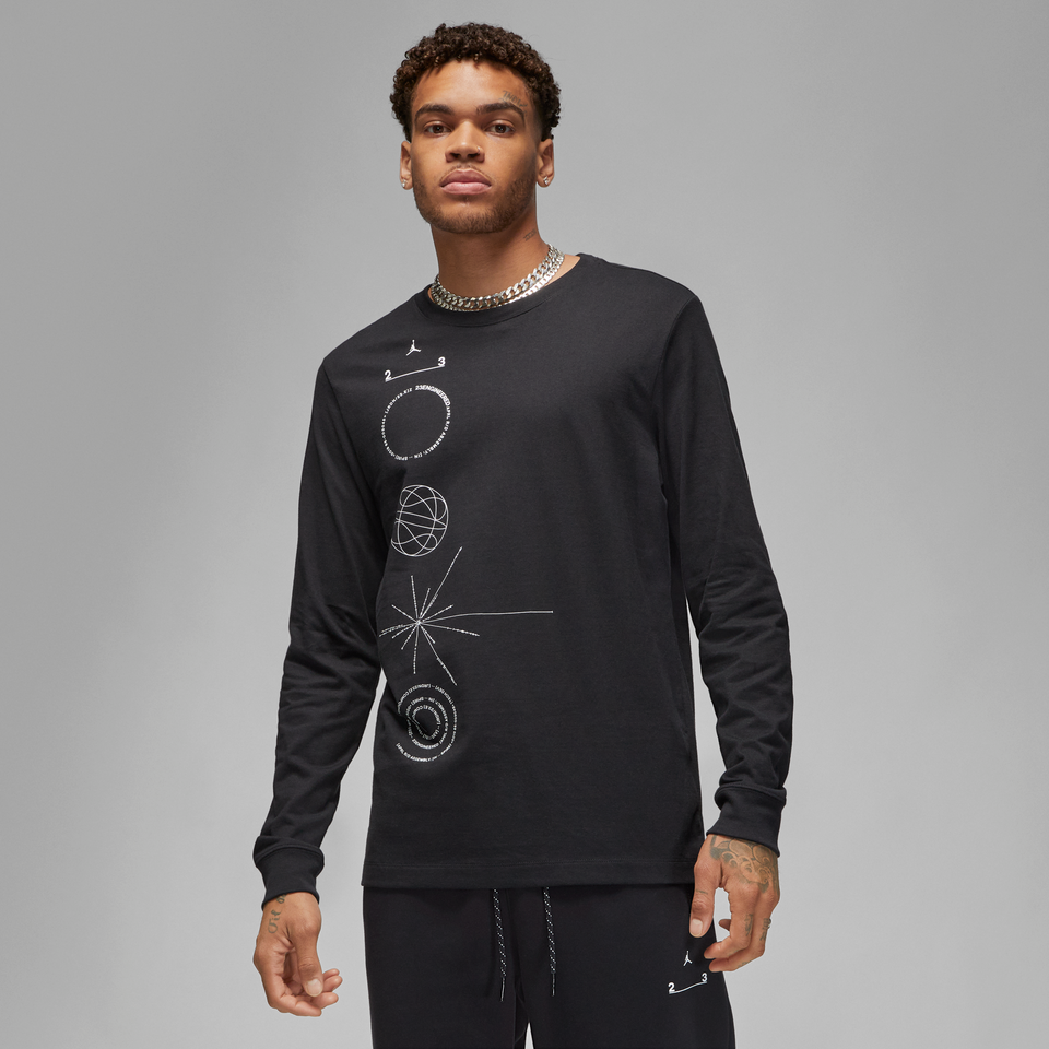 Jordan 23 Engineered Long Sleeve T-Shirt (Black/White) - Men's - Tees & Tanks