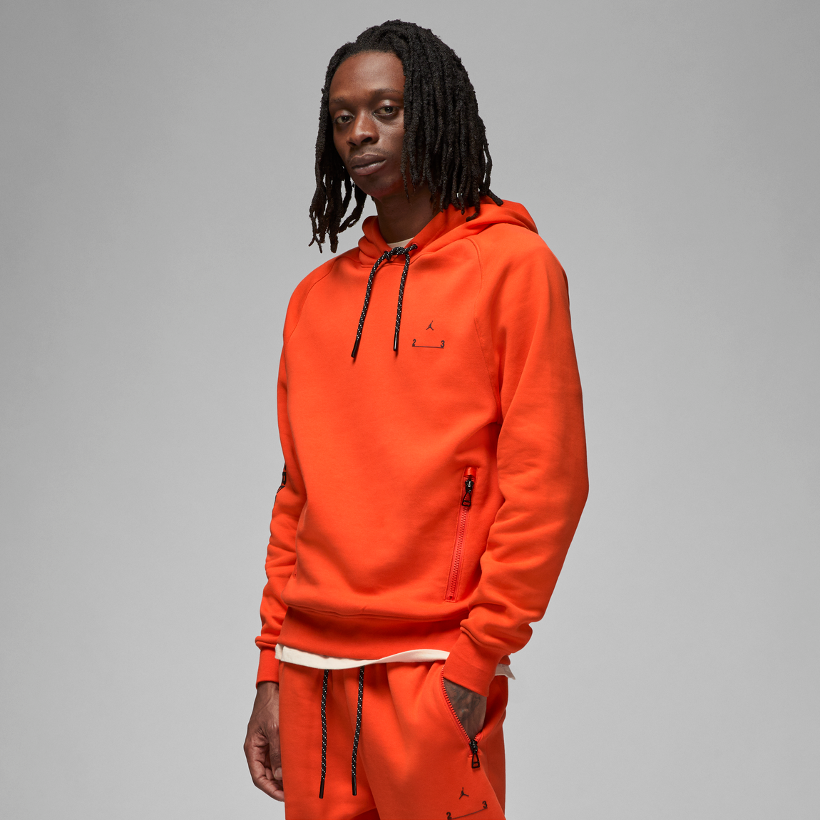 Jordan 23 Engineered Fleece Pullover Hoodie (Team Orange/Habanero Red-Black) - Jordan 23 Engineered Fleece Pullover Hoodie (Team Orange/Habanero Red-Black) - 