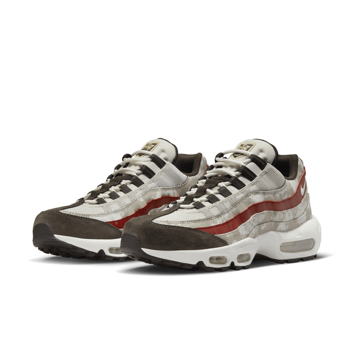 Nike Air Max 95 (Light Bone/Summit White-Khaki-Dune Red) - Nike Air Max 95 (Light Bone/Summit White-Khaki-Dune Red) - 