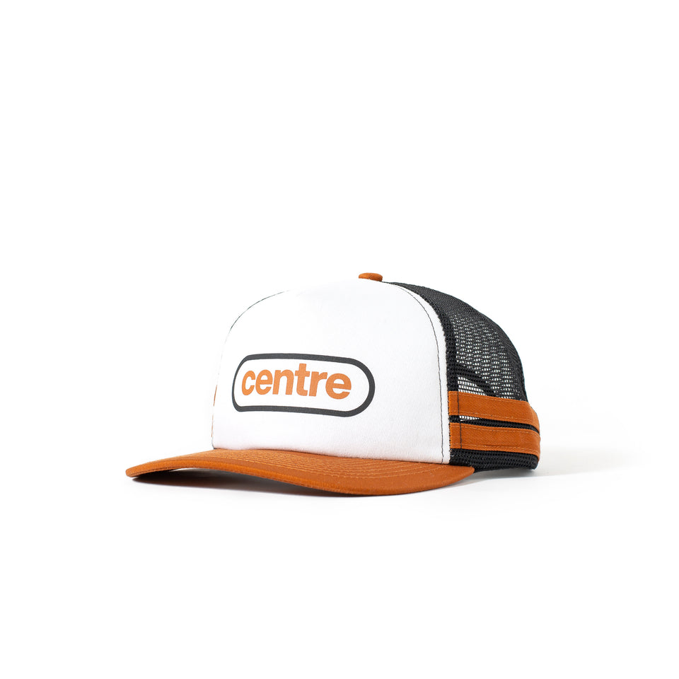 Centre Retro Trucker Hat (Adobe/Black/White) - Accessories - Hats