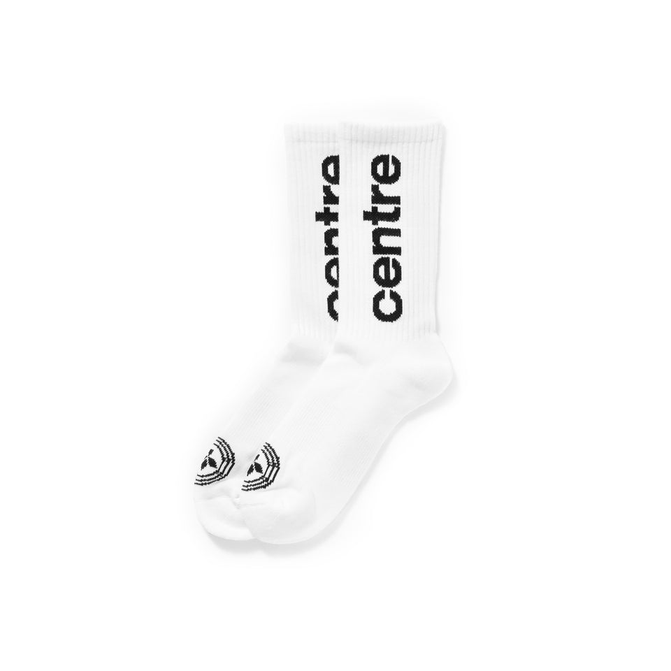 Centre Premium Casual Crew Socks (White/Black) - Socks