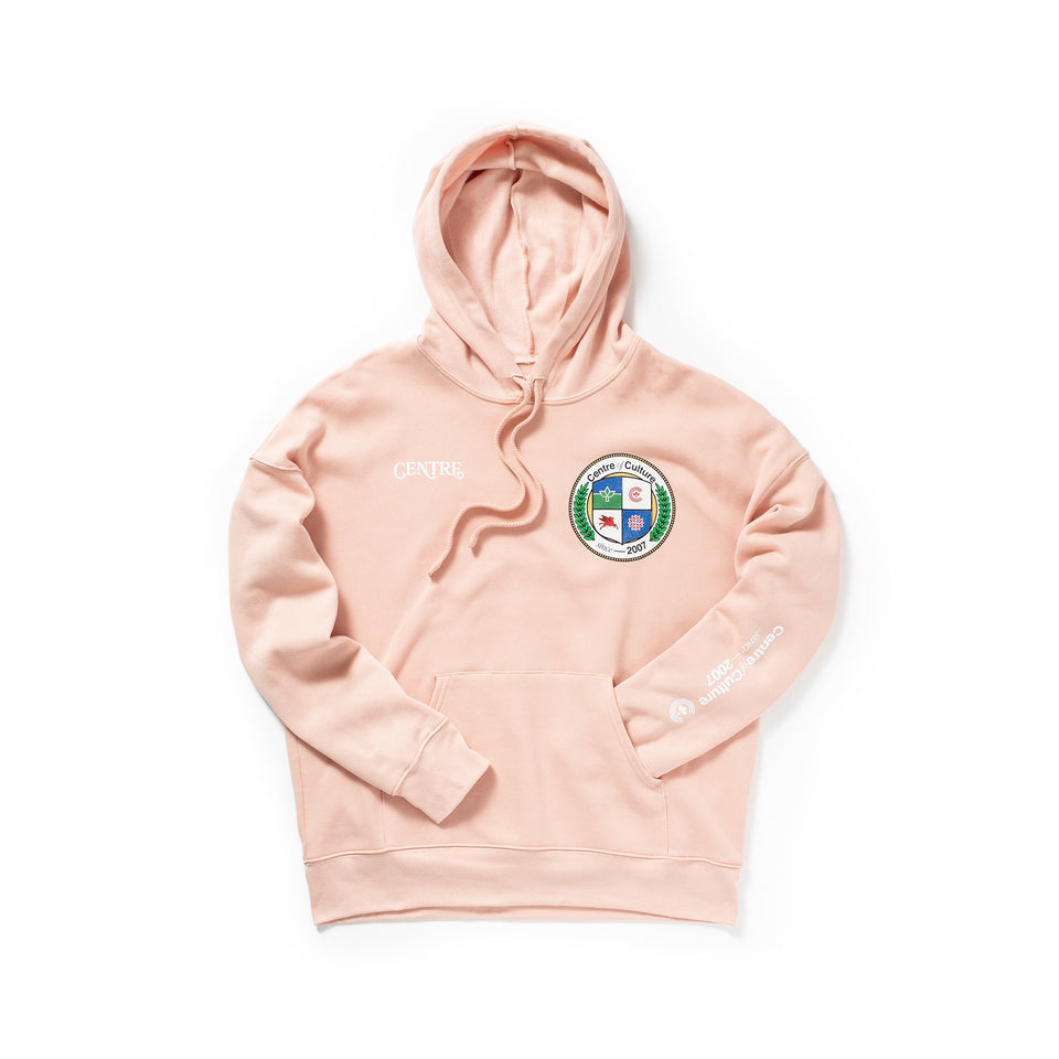 Centre Crest Lightweight Pullover Hoodie (Light Rose) - Centre