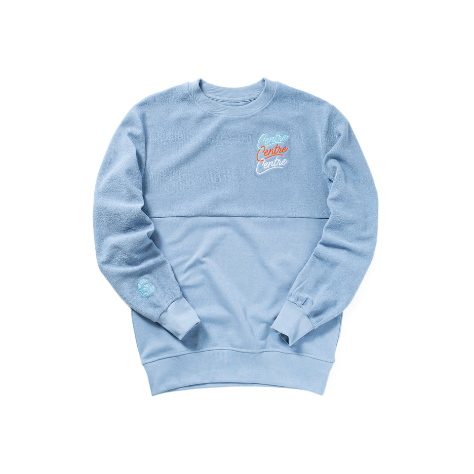 Centre Reverse Panel Crewneck (Stonewash Blue) - Centre Hoodies/Sweatshirts