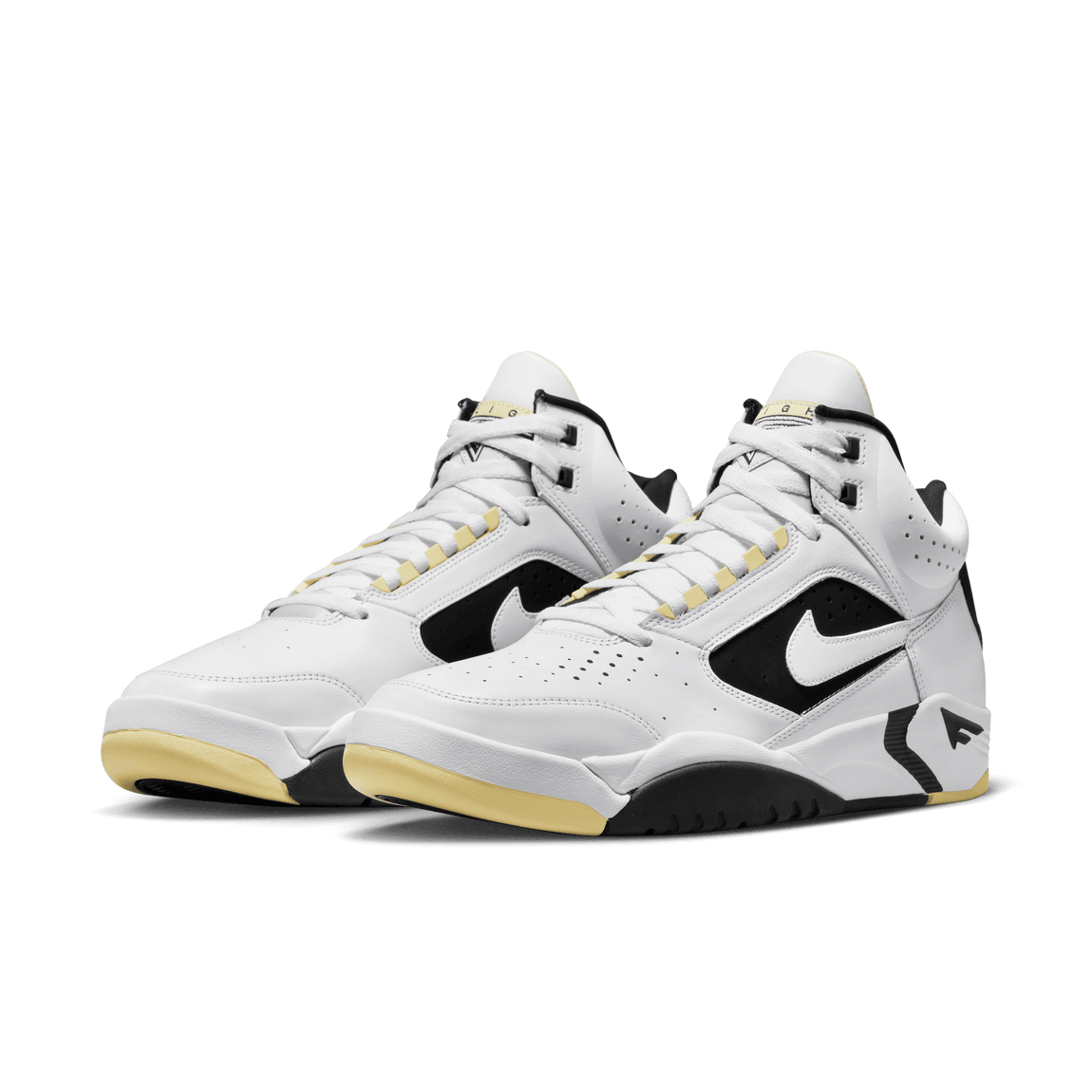 Nike Air Flight Lite Mid (White/White/Lemon-Black) - Nike Air Flight Lite Mid (White/White/Lemon-Black) - 
