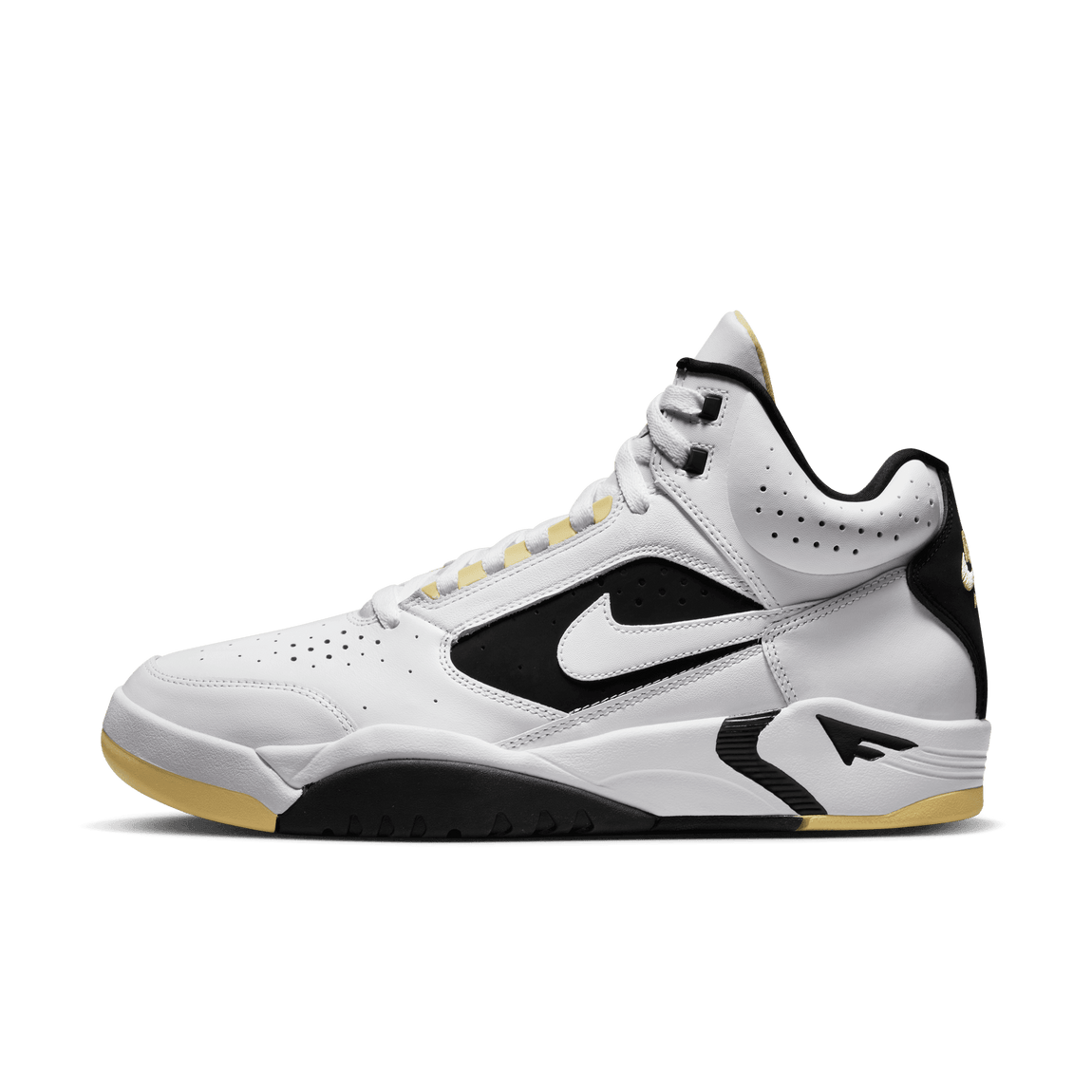 Nike Air Flight Lite Mid (White/White/Lemon-Black) - Nike Air Flight Lite Mid (White/White/Lemon-Black) - 