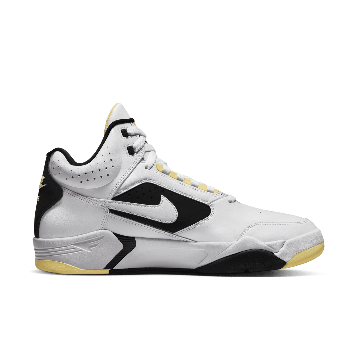 Nike Air Flight Lite Mid (White/White/Lemon-Black) - Nike Air Flight Lite Mid (White/White/Lemon-Black) - 