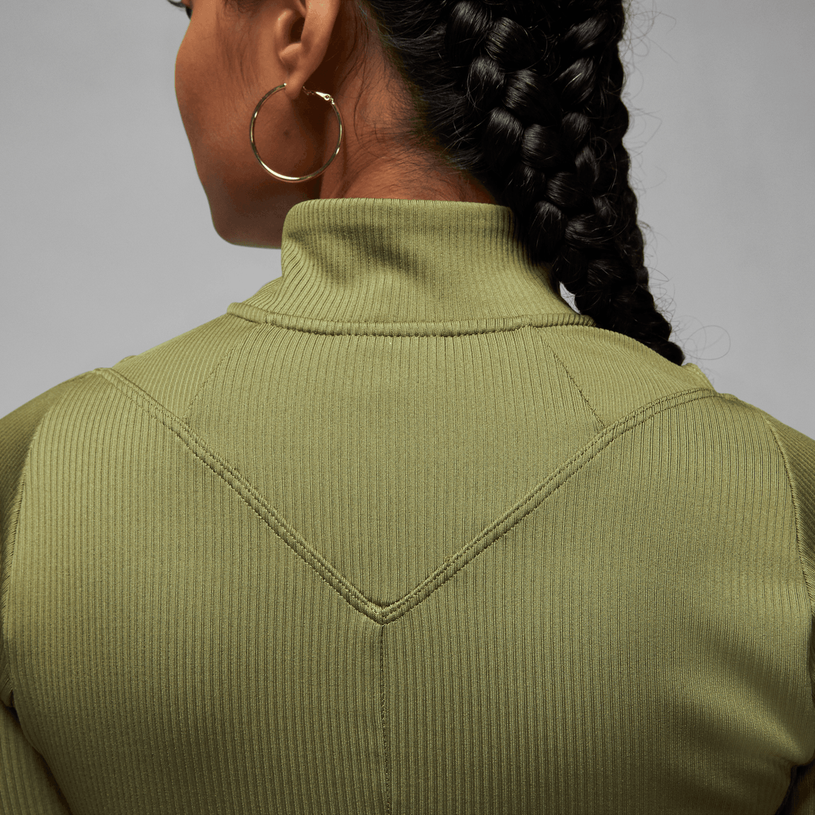 Jordan Women's 23 Engineered Quarter Zip Long-Sleeve Top (Pilgrim/Light Olive) - Jordan Women's 23 Engineered Quarter Zip Long-Sleeve Top (Pilgrim/Light Olive) - 
