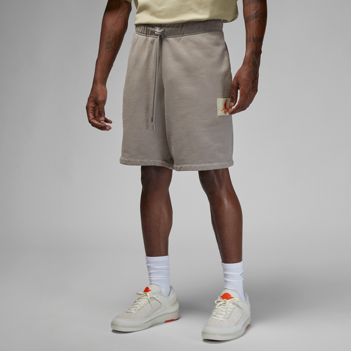 Air Jordan x Shelflife Fleece Shorts (Enigma Stone/Total Orange) - Air Jordan x Shelflife Fleece Shorts (Enigma Stone/Total Orange) - 