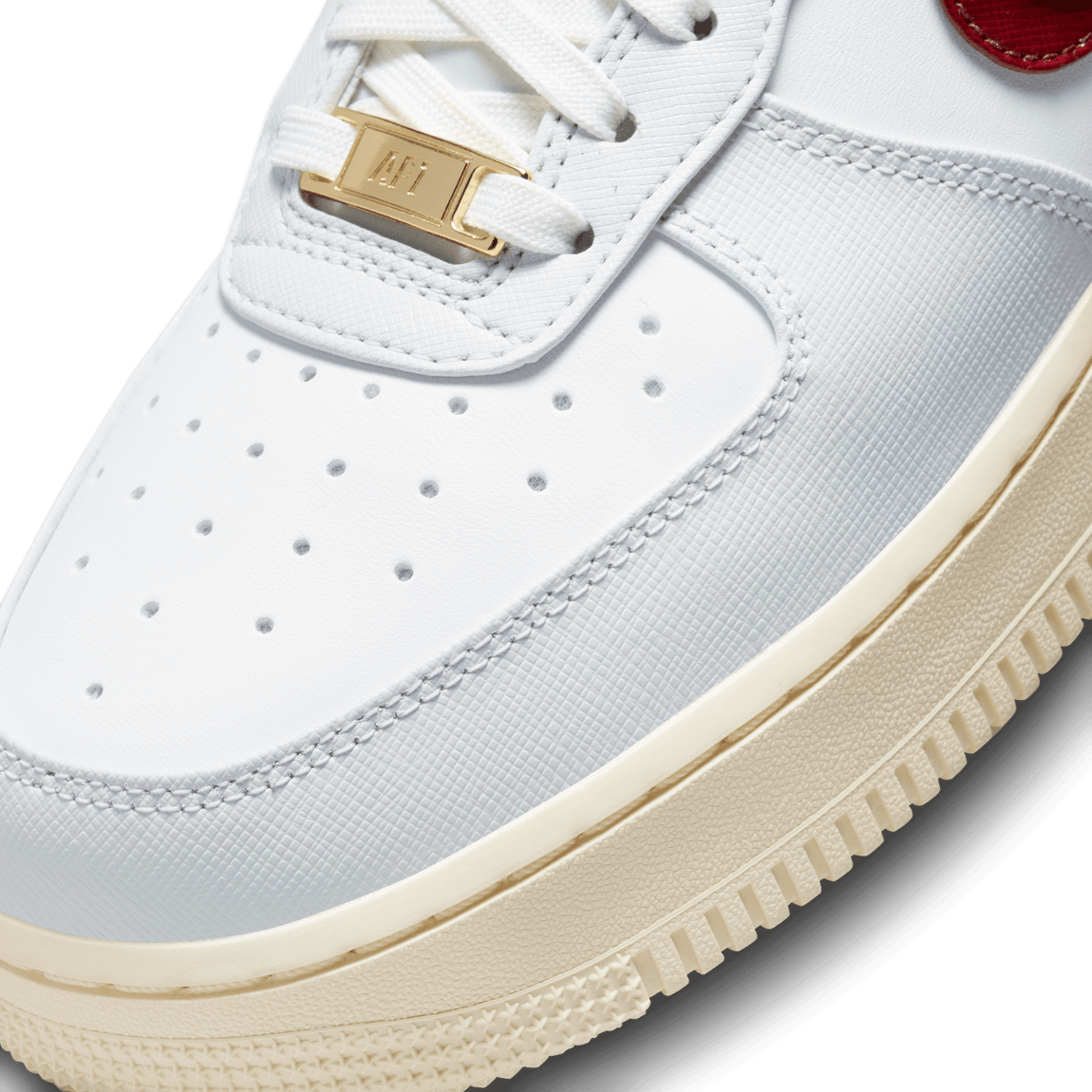 Women's Nike Air Force 1 '07 SE (Photon Dust/Team Red/Summit White-Muslin) - Women's Nike Air Force 1 '07 SE (Photon Dust/Team Red/Summit White-Muslin) - 