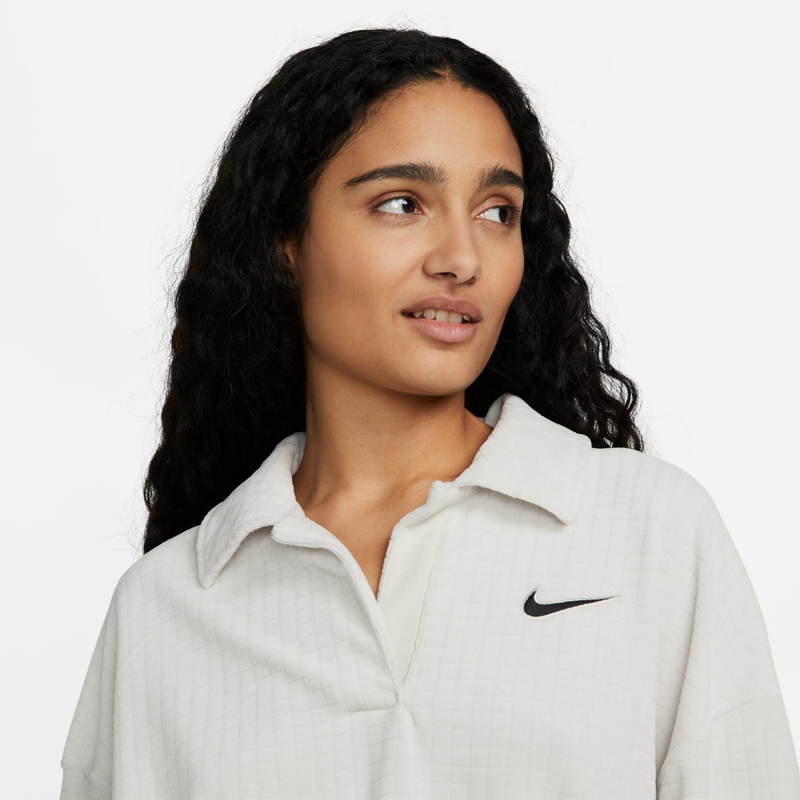 Nike Women's Sportswear Velour Pullover (Light Bone/Black) - Nike Women's Sportswear Velour Pullover (Light Bone/Black) - 