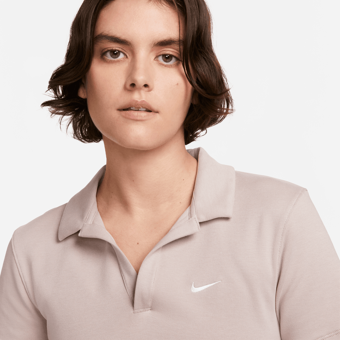 Women's Nike Sportswear Essential Polo (Diffused Taupe/White) - Women's Nike Sportswear Essential Polo (Diffused Taupe/White) - 