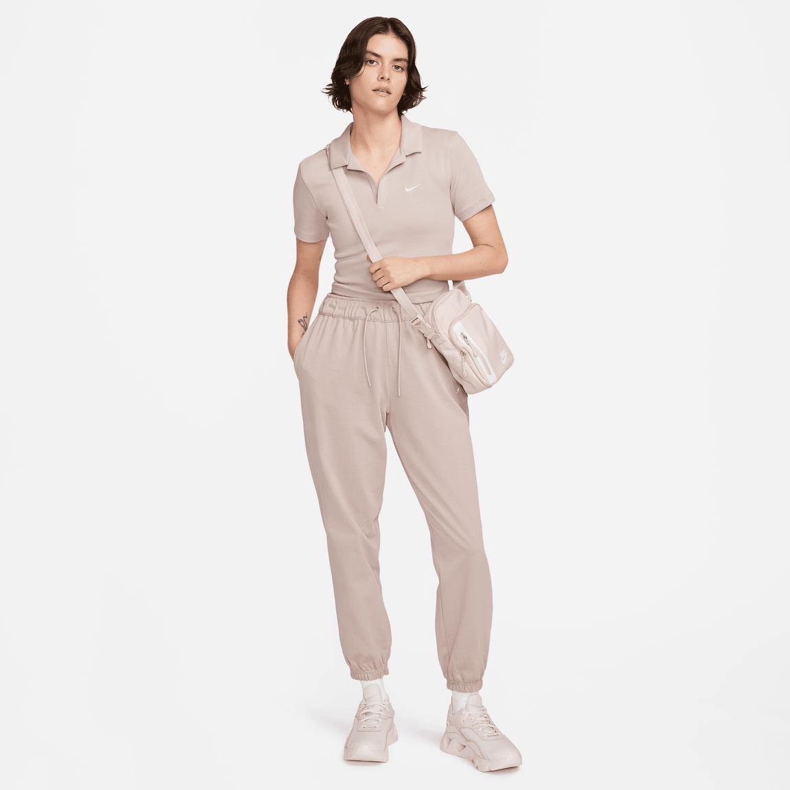 Women's Nike Sportswear Essential Polo (Diffused Taupe/White) - Women's Nike Sportswear Essential Polo (Diffused Taupe/White) - 
