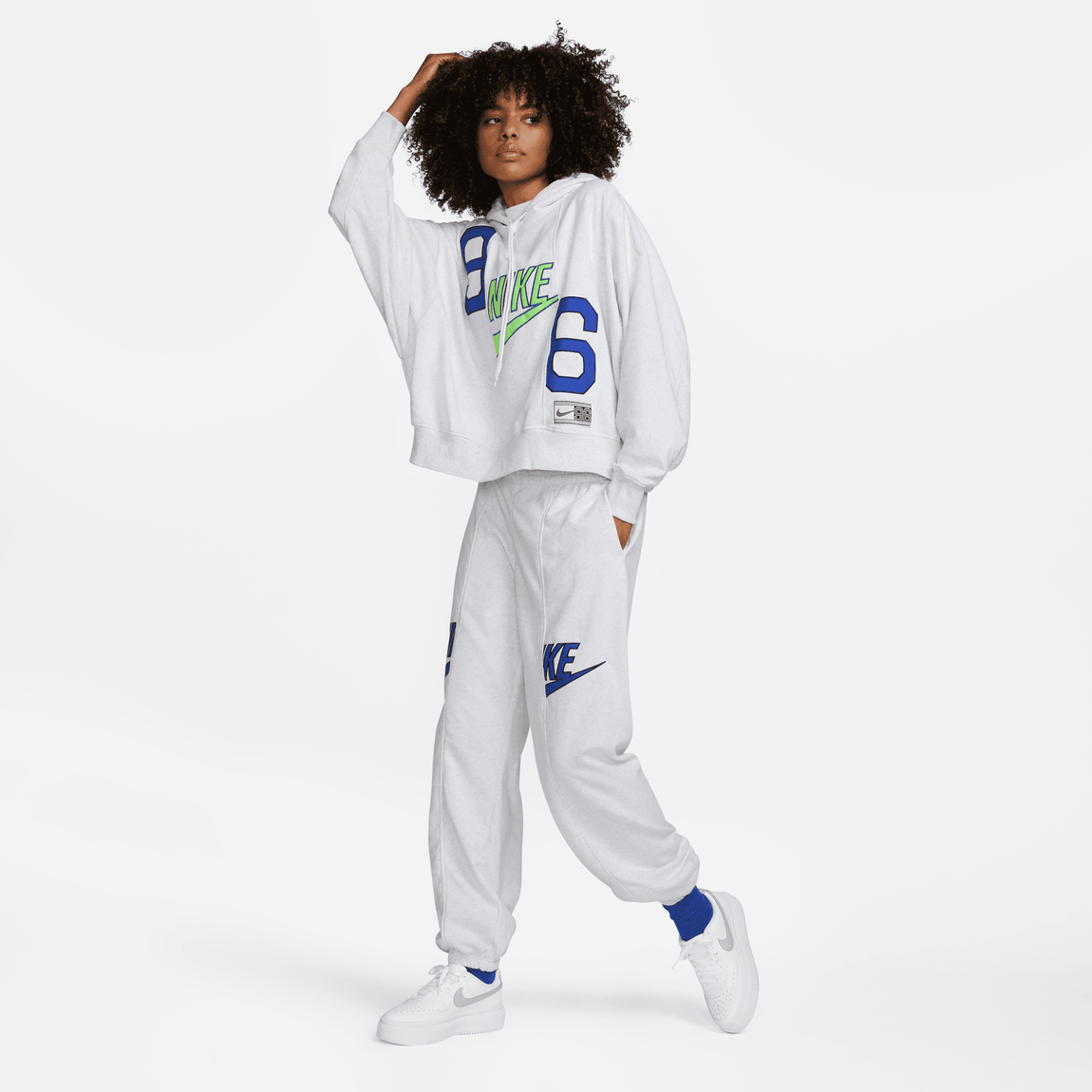 Women's Nike Sportswear Circa 96 Fleece Hoodie (Birch Heather) - Women's Nike Sportswear Circa 96 Fleece Hoodie (Birch Heather) - 