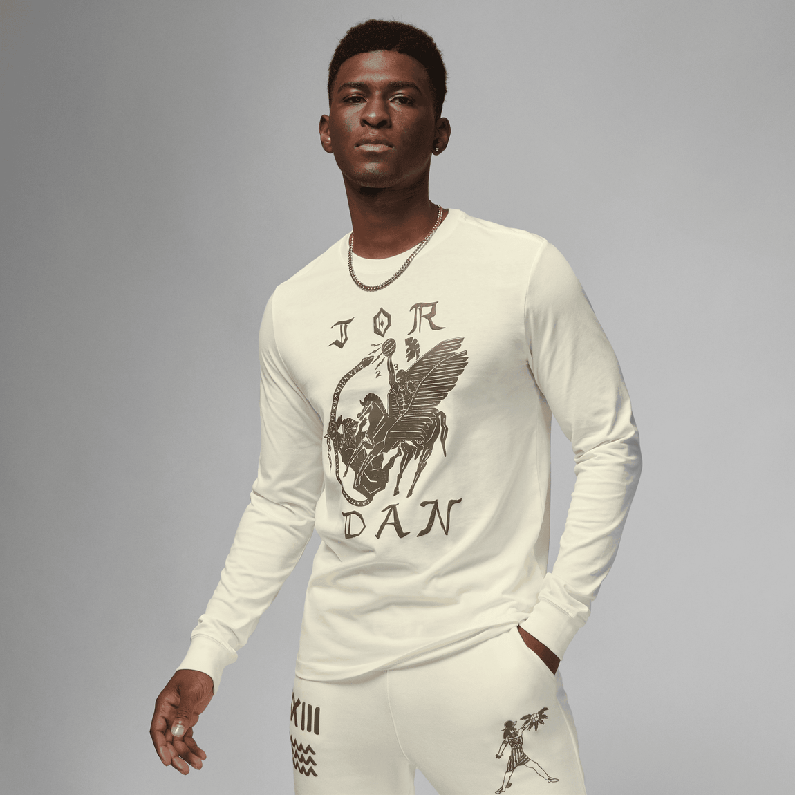 Jordan X Umar Rashid Artist Series Long Sleeve Tee (Sail) - Jordan X Umar Rashid Artist Series Long Sleeve Tee (Sail) - 