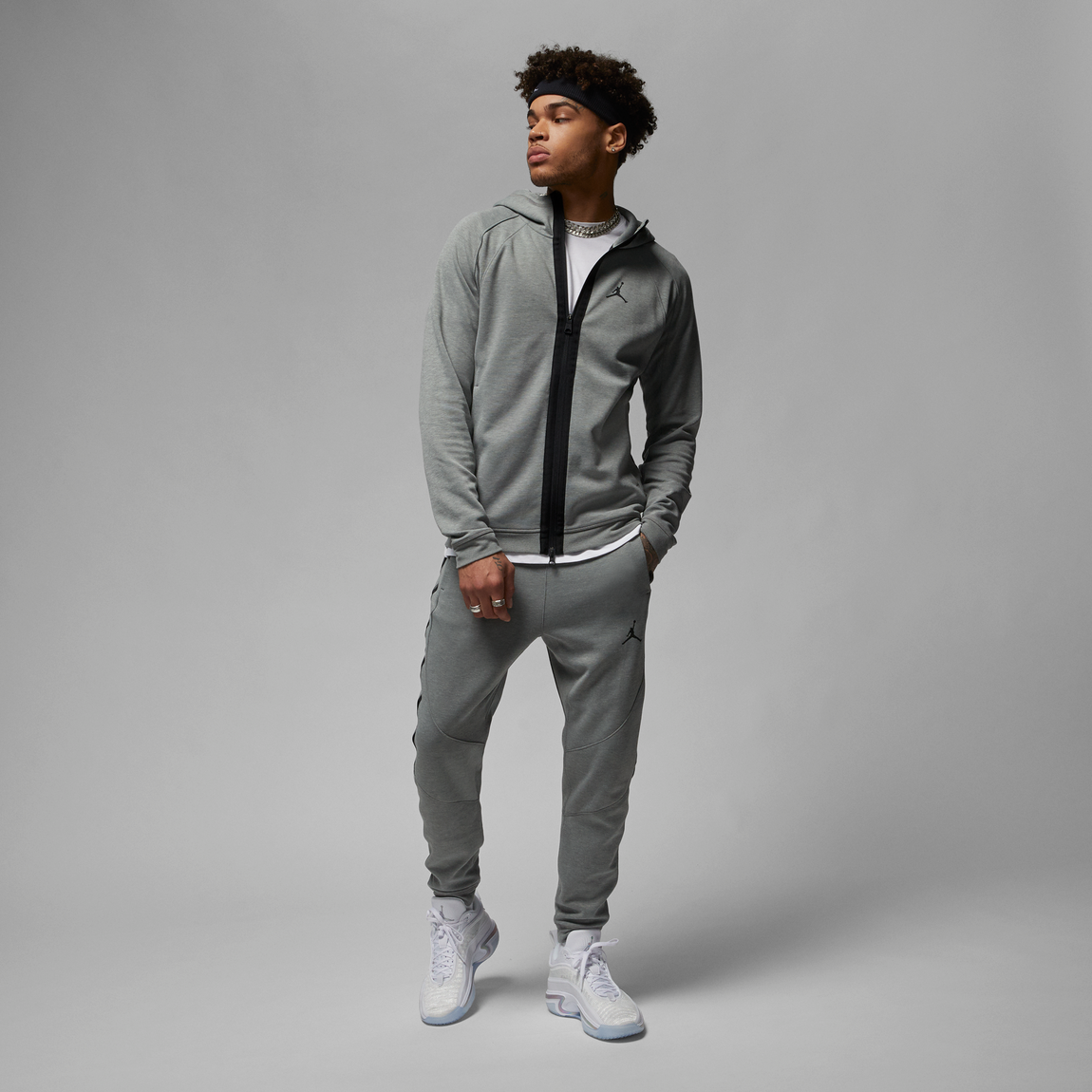 Jordan Dri-Fit Sport Jacket (Dk Grey Heather/Black) - Jordan Dri-Fit Sport Jacket (Dk Grey Heather/Black) - 
