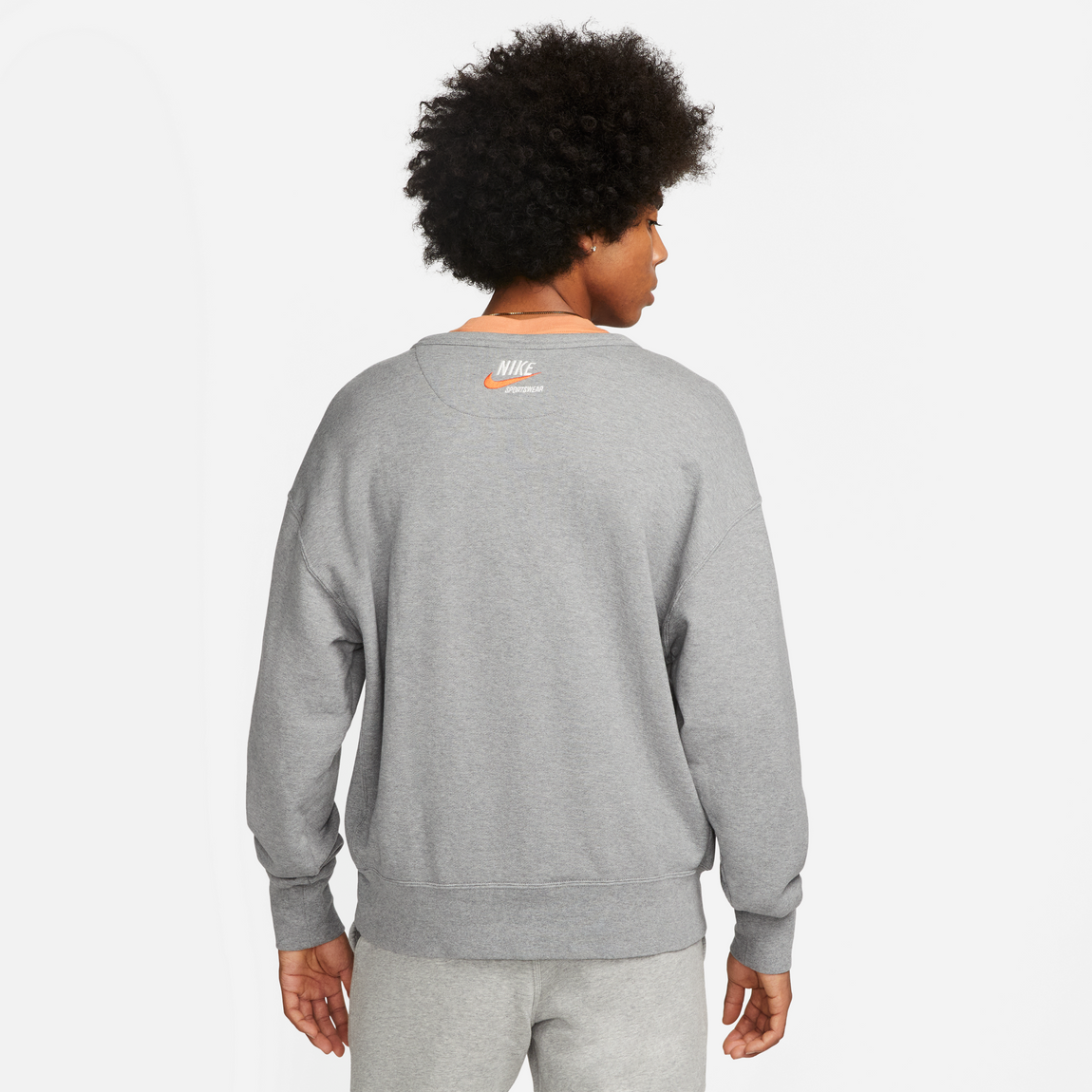 Nike Sportswear Trend Crewneck Sweatshirt (Carbon Heather/Team Orange) - Nike Sportswear Trend Crewneck Sweatshirt (Carbon Heather/Team Orange) - 