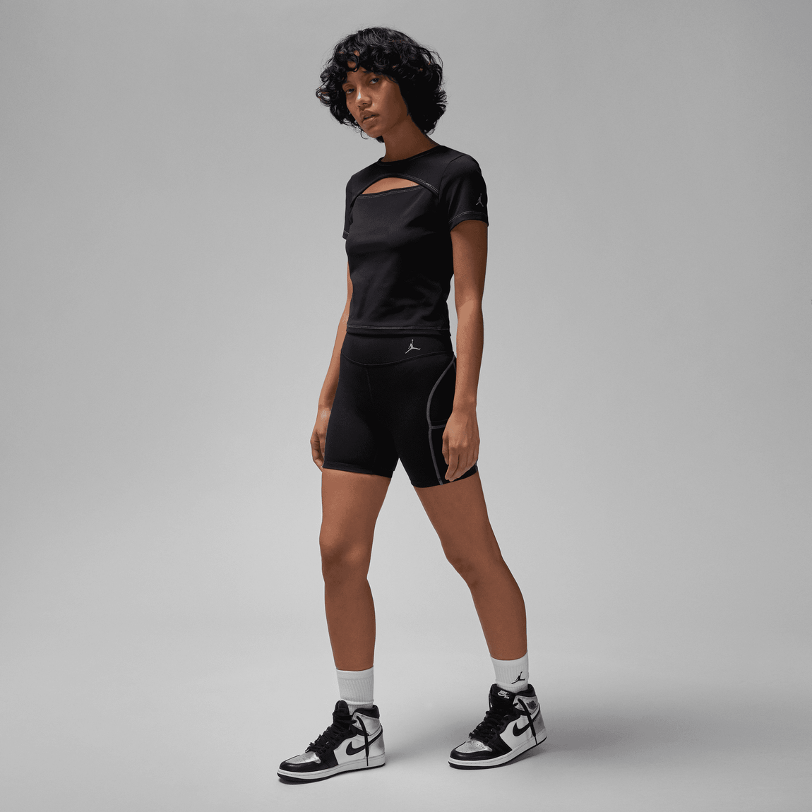 Women's Jordan Sport Short Leggings (Black/Stealth) - Women's Jordan Sport Short Leggings (Black/Stealth) - 