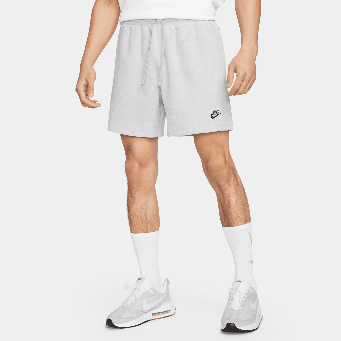 Nike Club Fleece Shorts (Wolf Grey/Black) - Nike Club Fleece Shorts (Wolf Grey/Black) - 
