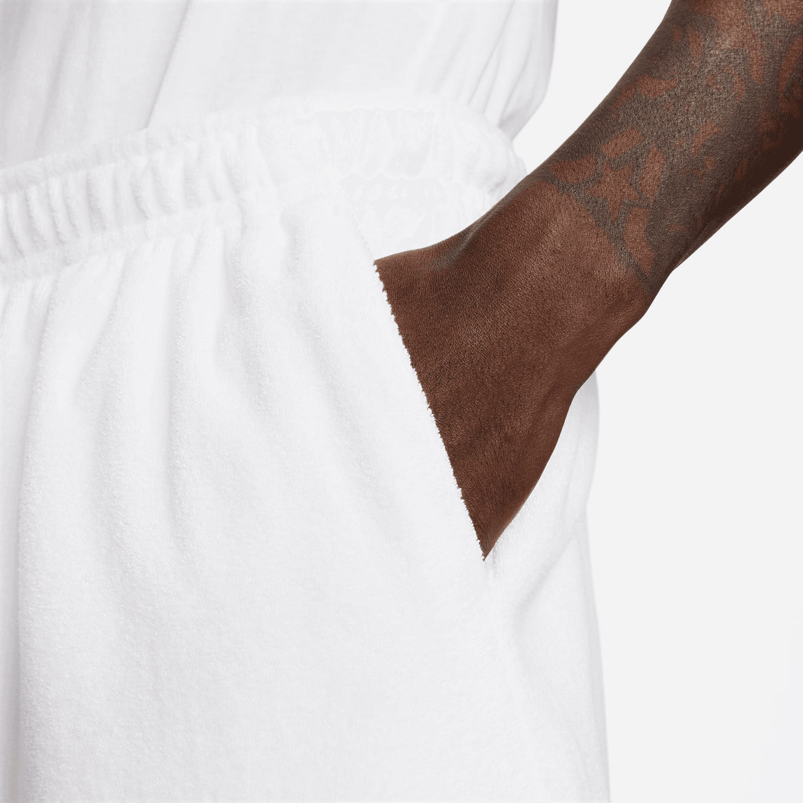 Nike Club Fleece Terry Shorts (White/Black) - Nike Club Fleece Terry Shorts (White/Black) - 