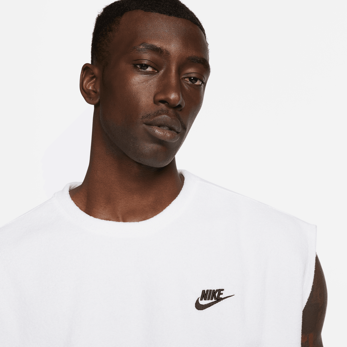 Nike Sportswear Club Fleece Terry Sleeveless Top (White/Black) - Nike Sportswear Club Fleece Terry Sleeveless Top (White/Black) - 
