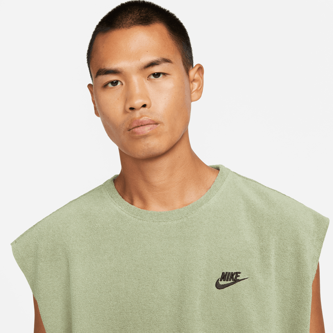 Nike Sportswear Club Fleece Terry Sleeveless Top (Oil Green/Black) - Nike Sportswear Club Fleece Terry Sleeveless Top (Oil Green/Black) - 