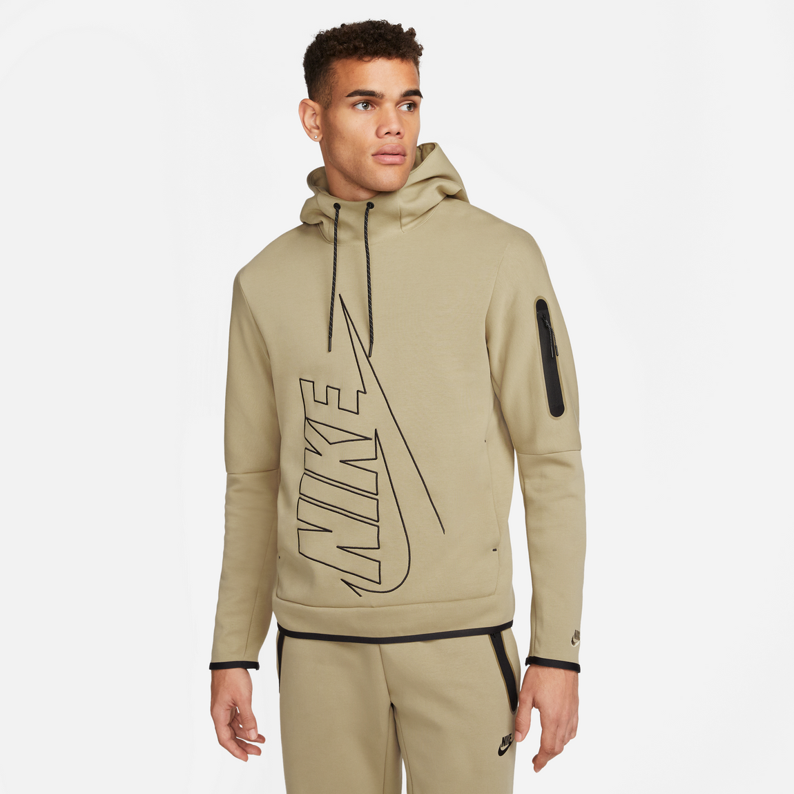 Nike Tech Fleece Hoodie (Khaki/Khaki) - Nike Tech Fleece Hoodie (Khaki/Khaki) - 
