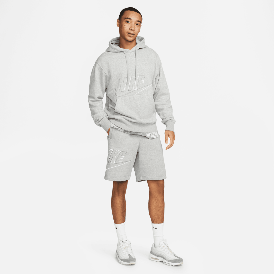 Nike Club Fleece+ Shorts (Dk. Heather Grey) - Nike Club Fleece+ Shorts (Dk. Heather Grey) - 