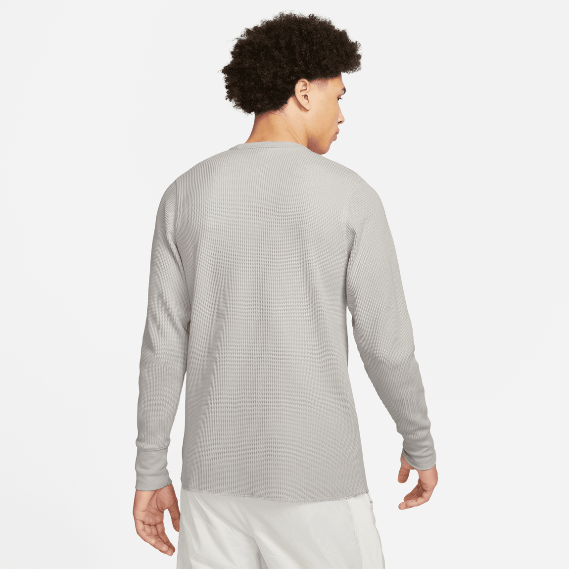 Nike Life Heavyweight Long-Sleeve Waffle Top (Light Iron Ore/Light Bone-White) - Nike Life Heavyweight Long-Sleeve Waffle Top (Light Iron Ore/Light Bone-White) - 