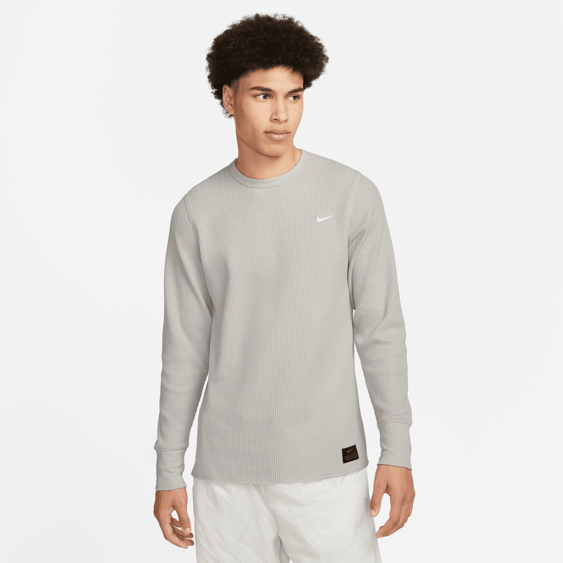 Nike Life Heavyweight Long-Sleeve Waffle Top (Light Iron Ore/Light