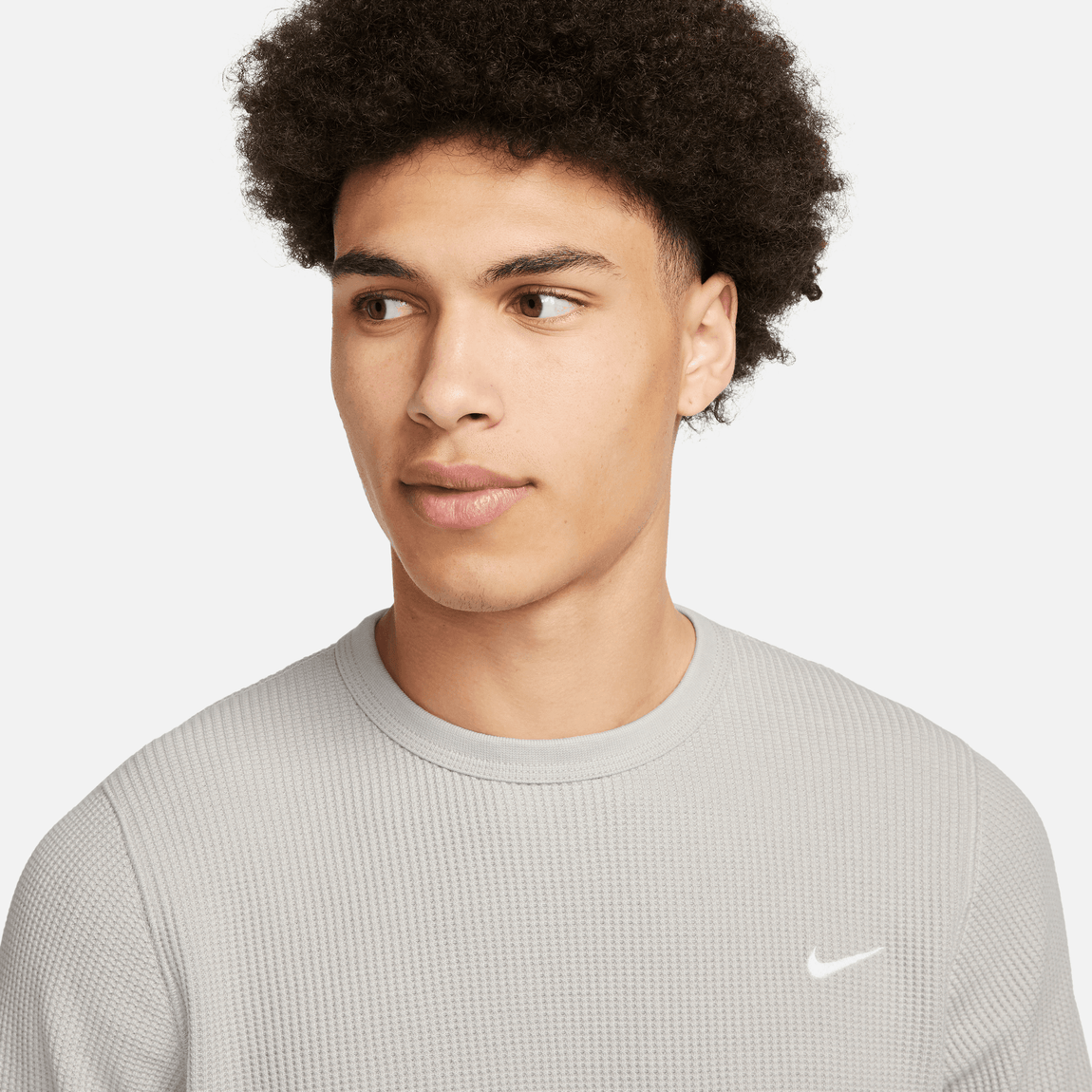 Nike Life Heavyweight Long-Sleeve Waffle Top (Light Iron Ore/Light Bone-White) - Nike Life Heavyweight Long-Sleeve Waffle Top (Light Iron Ore/Light Bone-White) - 