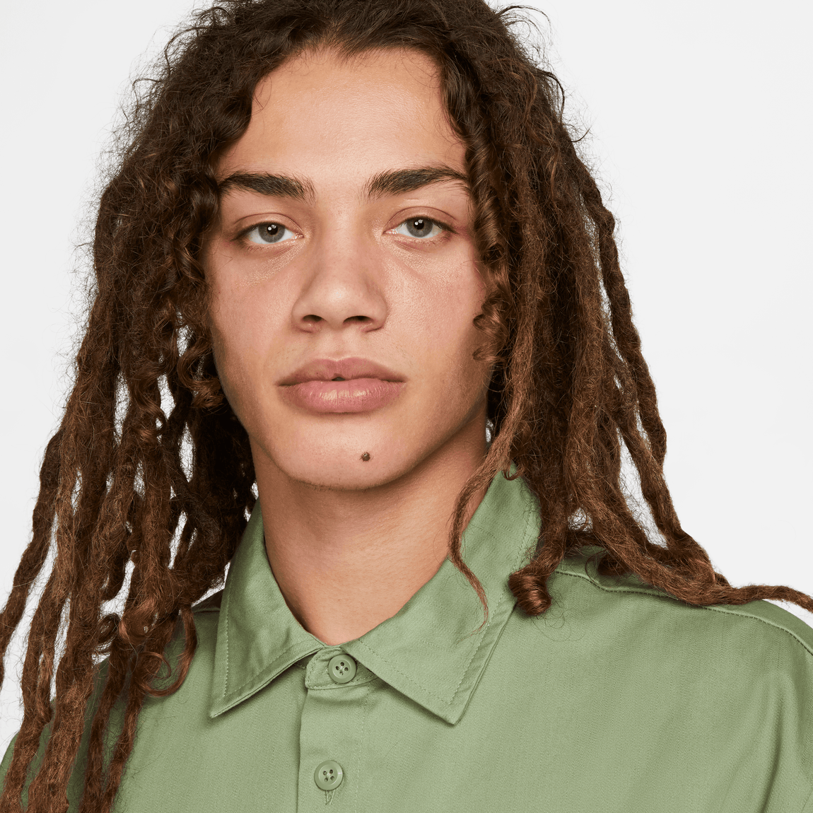 Nike Club Button-Down Short-Sleeve Top (Oil Green) - Nike Club Button-Down Short-Sleeve Top (Oil Green) - 