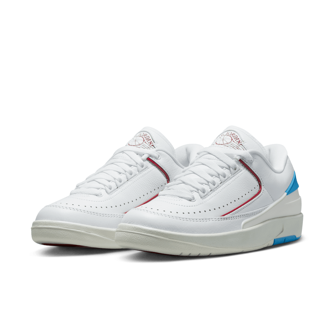 Women's Air Jordan 2 Retro Low (White/Gym Red/Dark Powder Blue-Sail) - Women's Air Jordan 2 Retro Low (White/Gym Red/Dark Powder Blue-Sail) - 