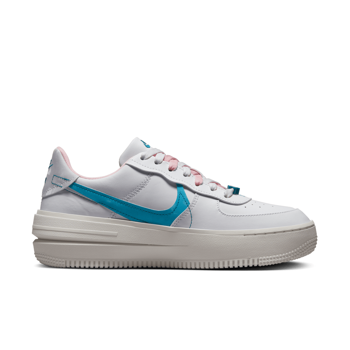 Nike Women's Air Force 1 PLT.AF.ORM (White/Baltic Blue-Medium Soft Pink) - Nike Women's Air Force 1 PLT.AF.ORM (White/Baltic Blue-Medium Soft Pink) - 