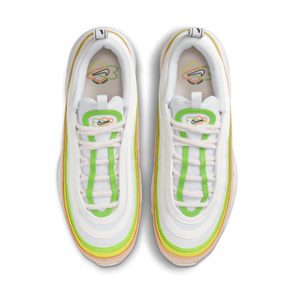 Women's Nike Air Max 97 (White/Black/Pearl Pink-Action Green) - Women's Nike Air Max 97 (White/Black/Pearl Pink-Action Green) - 