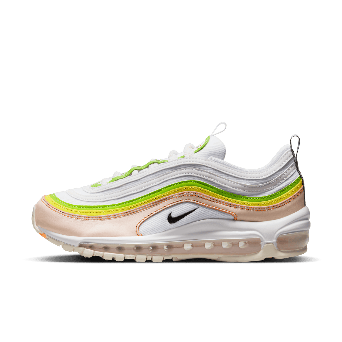 Women's Nike Air Max 97 (White/Black/Pearl Pink-Action Green) - Women's Nike Air Max 97 (White/Black/Pearl Pink-Action Green) - 