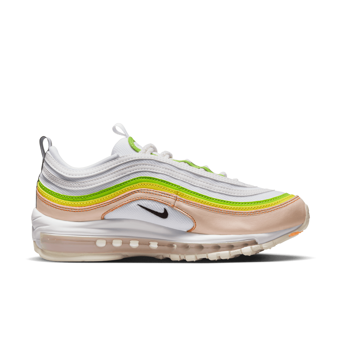 Women's Nike Air Max 97 (White/Black/Pearl Pink-Action Green) - Women's Nike Air Max 97 (White/Black/Pearl Pink-Action Green) - 