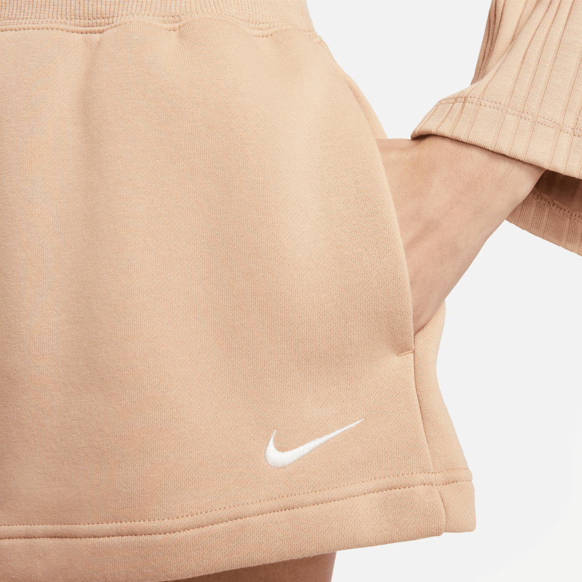 Nike Women's Sportswear Phoenix Fleece Shorts (Hemp/Sail) - Nike Women's Sportswear Phoenix Fleece Shorts (Hemp/Sail) - 