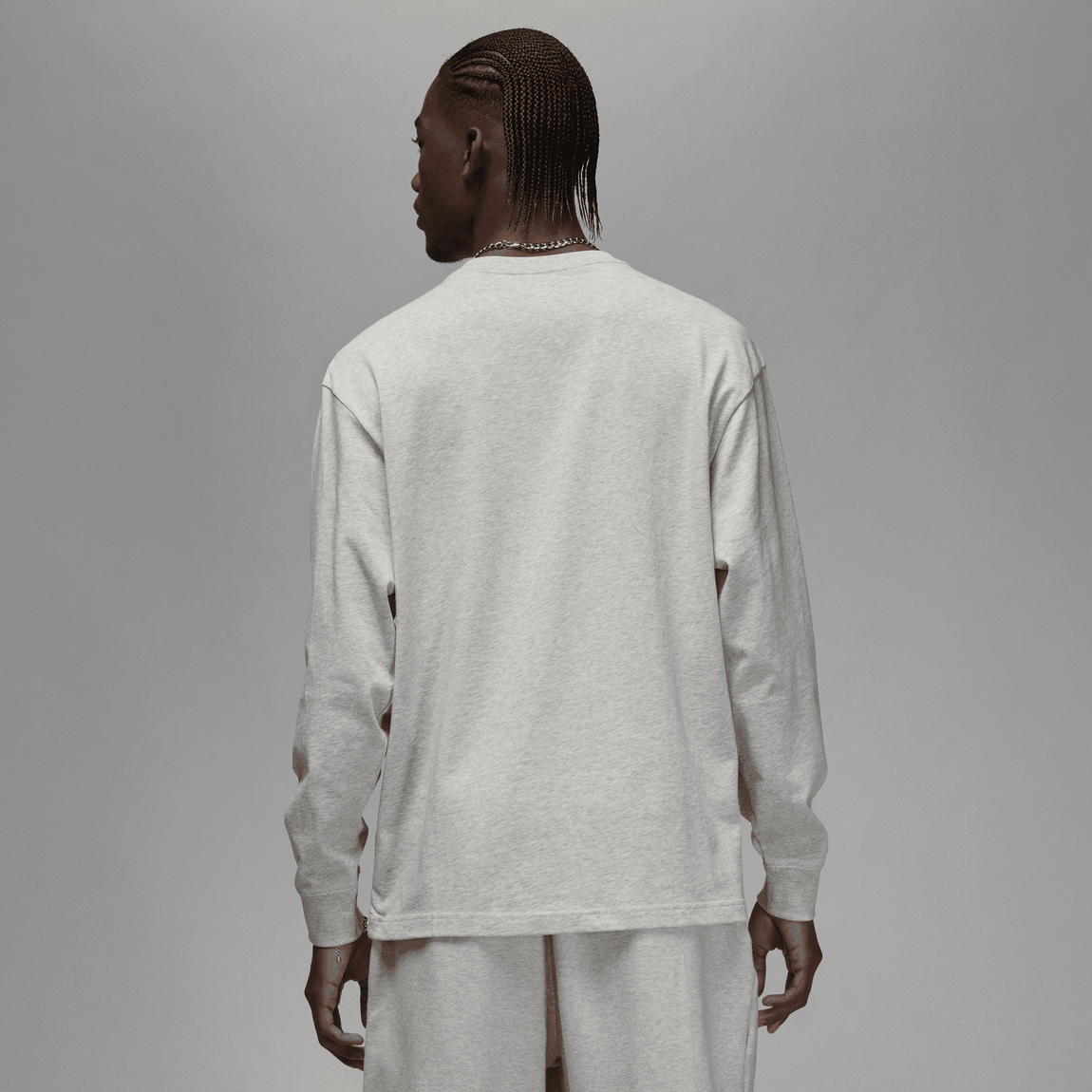 Jordan Wordmark LS Tee (Grey Heather) - Jordan Wordmark LS Tee (Grey Heather) - 