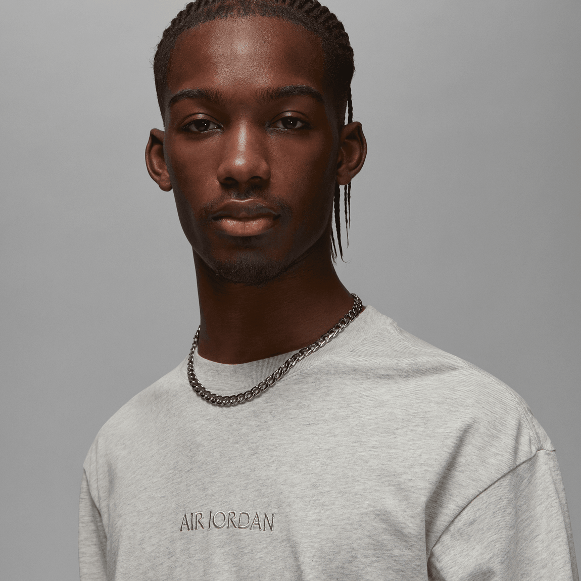 Jordan Wordmark LS Tee (Grey Heather) - Jordan Wordmark LS Tee (Grey Heather) - 