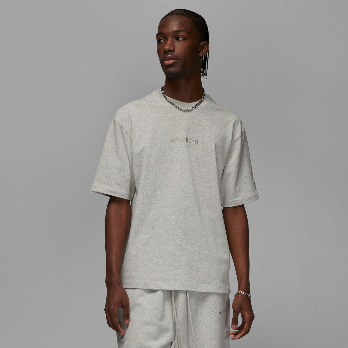Air Jordan Wordmark Tee (Grey Heather) - Air Jordan Wordmark Tee (Grey Heather) - 