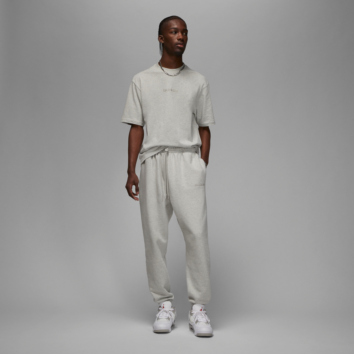 Air Jordan Wordmark Tee (Grey Heather) - Air Jordan Wordmark Tee (Grey Heather) - 