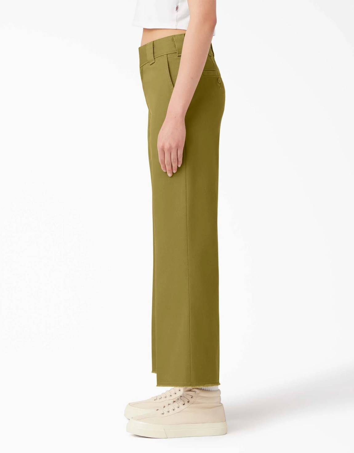 Dickies Women's Cropped Ankle Twill Pants (Rinsed Moss) - Dickies Women's Cropped Ankle Twill Pants (Rinsed Moss) - 